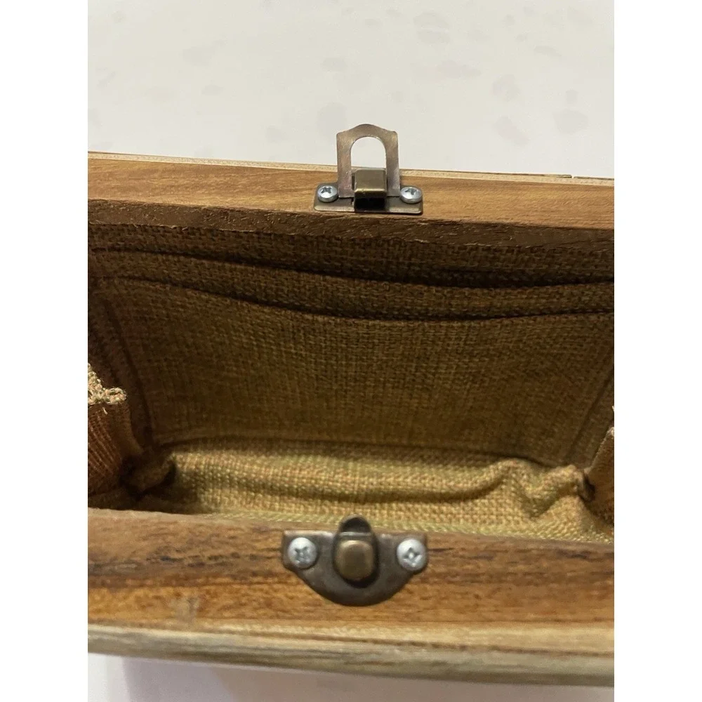 Biofurface $250 Teak Wood Side Handle Bag with Epoxy Resin Eco Friendly Art Fall